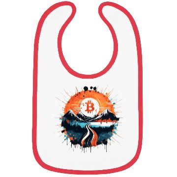 Discover Bitcoin Japonese Ink Sunset Serenity Bibs
