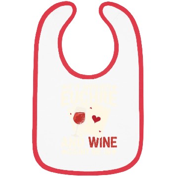 Discover Euchre card game wine funny euchre Bibs