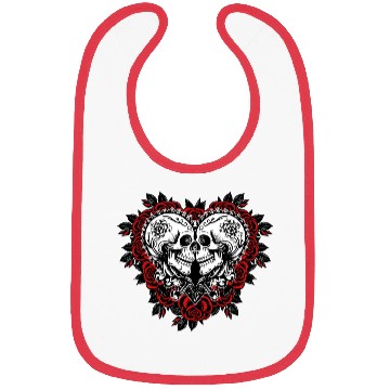 Discover Gothic Skulls Roses Valentines Day Bibs