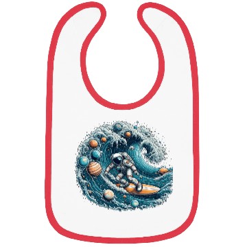 Discover astronaut on the waves Bibs