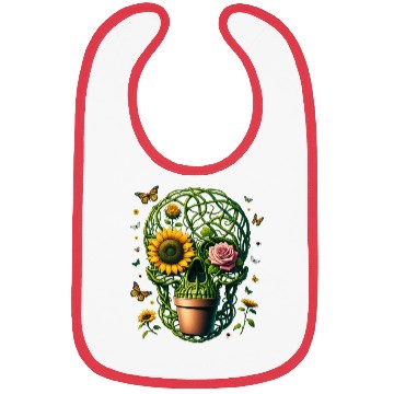 Discover Garden Lover’s Floral Skull Bibs Green Thumb