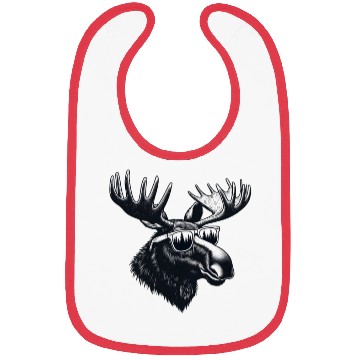 Discover Moose head wear glasses cool Bibs
