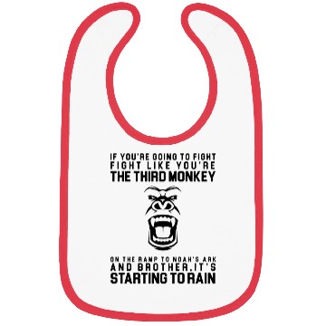Discover Fight Like The Third Monkey On Noah s Ark Bibs