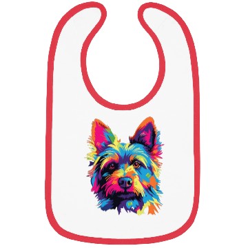 Discover Watercolor Colorful Australian Terrier Bibs