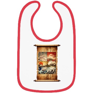 Discover Winter Autumn Season Scenery Papyrus Scroll Bibs