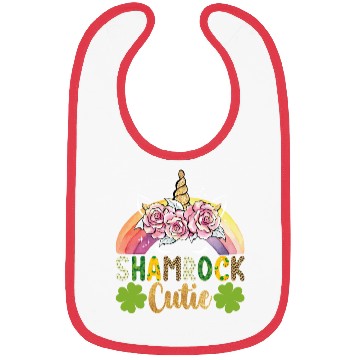 Discover Shamrock Cutie Unicorn Rainbow St Patricks Day Bibs