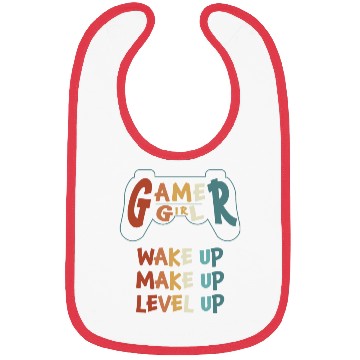 Discover Gamer Girl Wake Up Make Up Level Up Bibs