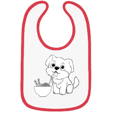 Discover Cute Dog Eating Ramen Bibs