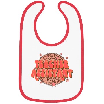 Discover Retro Groovy Leopard Teacher Assistant Bibs