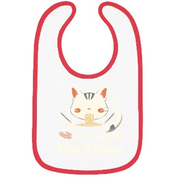 Discover Funny Cat Paws and Ramen Kawai Bibs