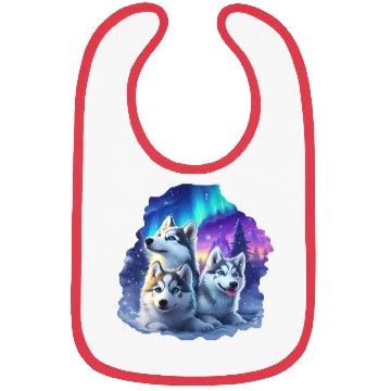 Discover Husky family at night Bibs