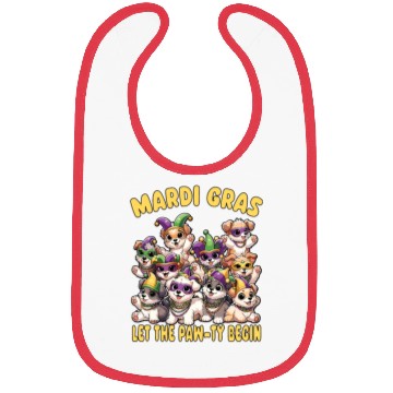 Discover Mardi Gras Puppies Masquerade -Dog Lover Bibs