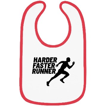Discover harder faster runner running is life Bibs