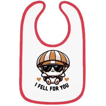 Discover Valentines Cat Funny Parachutist Bibs