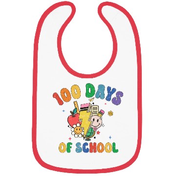 Discover 100 Days of School Retro Teacher Student Bibs