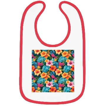 Discover Colorful Tropical Foliage Pattern Bibs