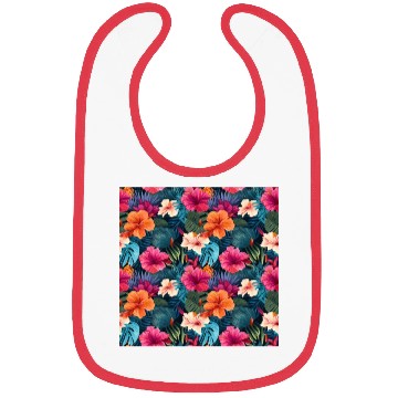 Discover Exotic Hibiscus Botanical Pattern Bibs