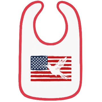 Discover Hummingbird Us Flag Us American Flag Bibs