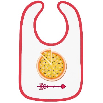 Discover PIZZA is my valentine - Arrow Pointing Left Bibs