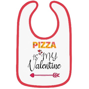 Discover PIZZA is my valentine - Arrow Pointing Right Bibs
