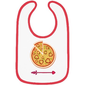 Discover PIZZA is my valentine - Arrow Pointing Left Bibs