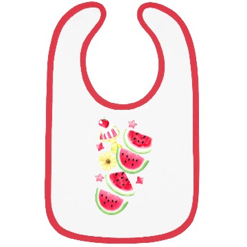 Discover Watermelon Sweet Summer Treat Design Bibs