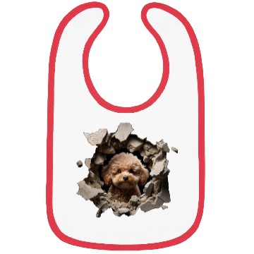 Discover Toy Poodle Peeking Through a Hole Bibs