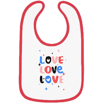 Discover White Red Pink Light Blue Black Bold Valentine Bibs
