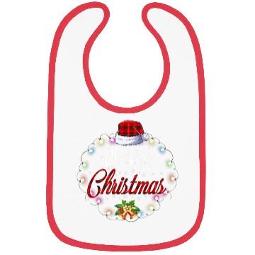 Discover Merry Christmas Buffalo Red Plaid Lights Bibs