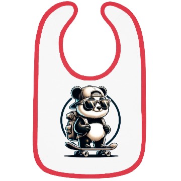 Discover Panda on Skateboard Bibs