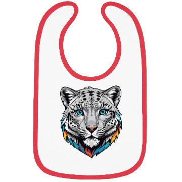 Discover Majestic Snow Leopard Portrait - Exotic Wildlife Bibs
