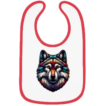 Discover Vivid Abstract Wolf Bibs