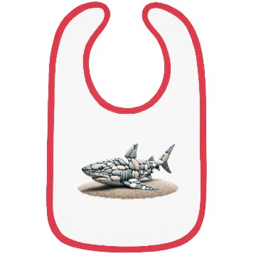 Discover Serene Pebble Art Great White Shark Bibs