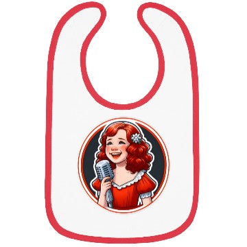 Discover 'Annie's Song' Vintage Microphone Illustration Bibs