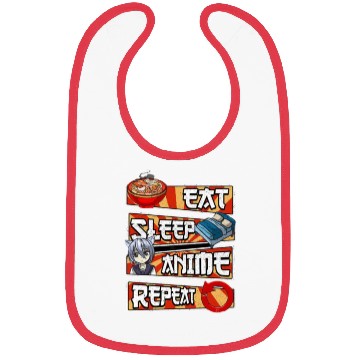 Discover eat sleep anime repeat cute lovers obsessed Bibs