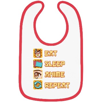 Discover funny eat sleep anime repeat the perfect presents Bibs