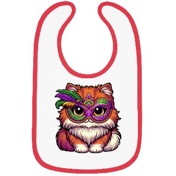 Discover Mardi Gras Persian Cat, Dressed-up Cat Bibs