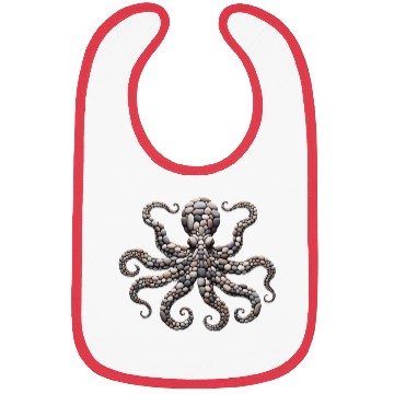 Discover Tentacle Embrace - Octopus Pebble Mosaic Bibs