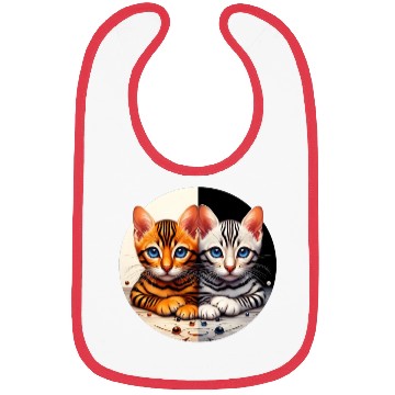 Discover Bengal Kittens Black White Background Bibs
