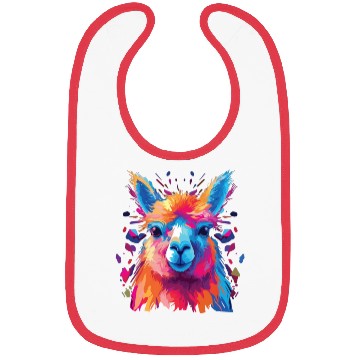 Discover Watercolor Colorful Alpaca Colorful Animals Bibs