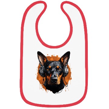 Discover Doberman natural ears Bibs