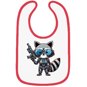 Discover Cool raccoon cyborg Bibs