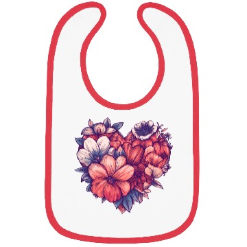 Discover Blooming Floral Heart Bibs