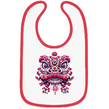 Discover Chinese New Year - Pink Peony Lion Dance Mask Bibs