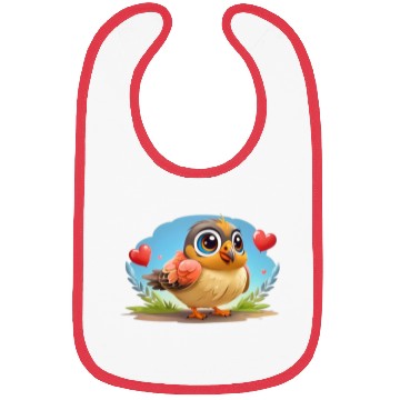 Discover 3D bird cartoon Bibs