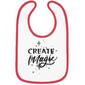 Discover Create Magic Typographic Style Bibs