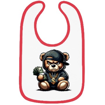 Discover streetwise teddy bear with money Bibs