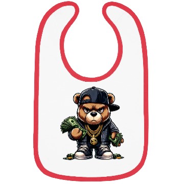 Discover teddy bear with money Bibs