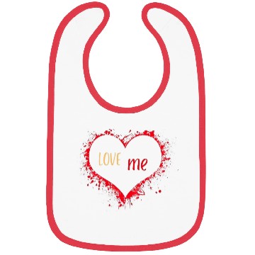 Discover Red Yellow Illustrated Love Me Bibs removebg