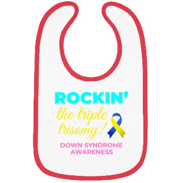 Discover Down Syndrome Awareness Triple Trisomy Rock Bibs